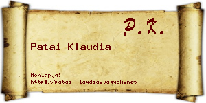 Patai Klaudia névjegykártya