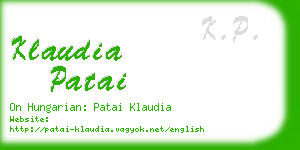 klaudia patai business card